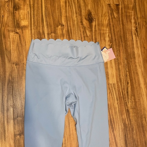 JoyLab women’s large 12 14 leggings Light Blue 7/8 length high rise scallop NWT - Picture 3 of 7